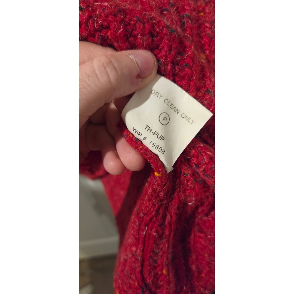 Woolrich Rugged Outdoorwear Sweater XL Holly Red Tweed Wool Blend Oversized - Picture 5 of 6